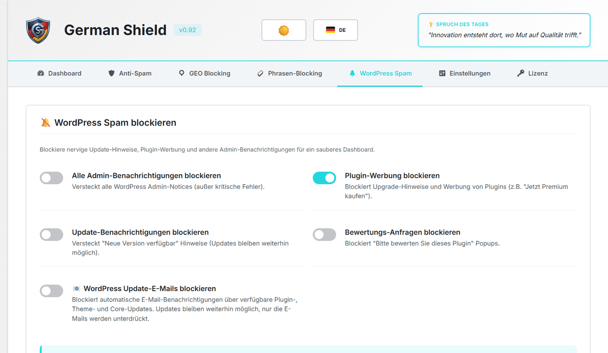 WordPress Spam Blocker